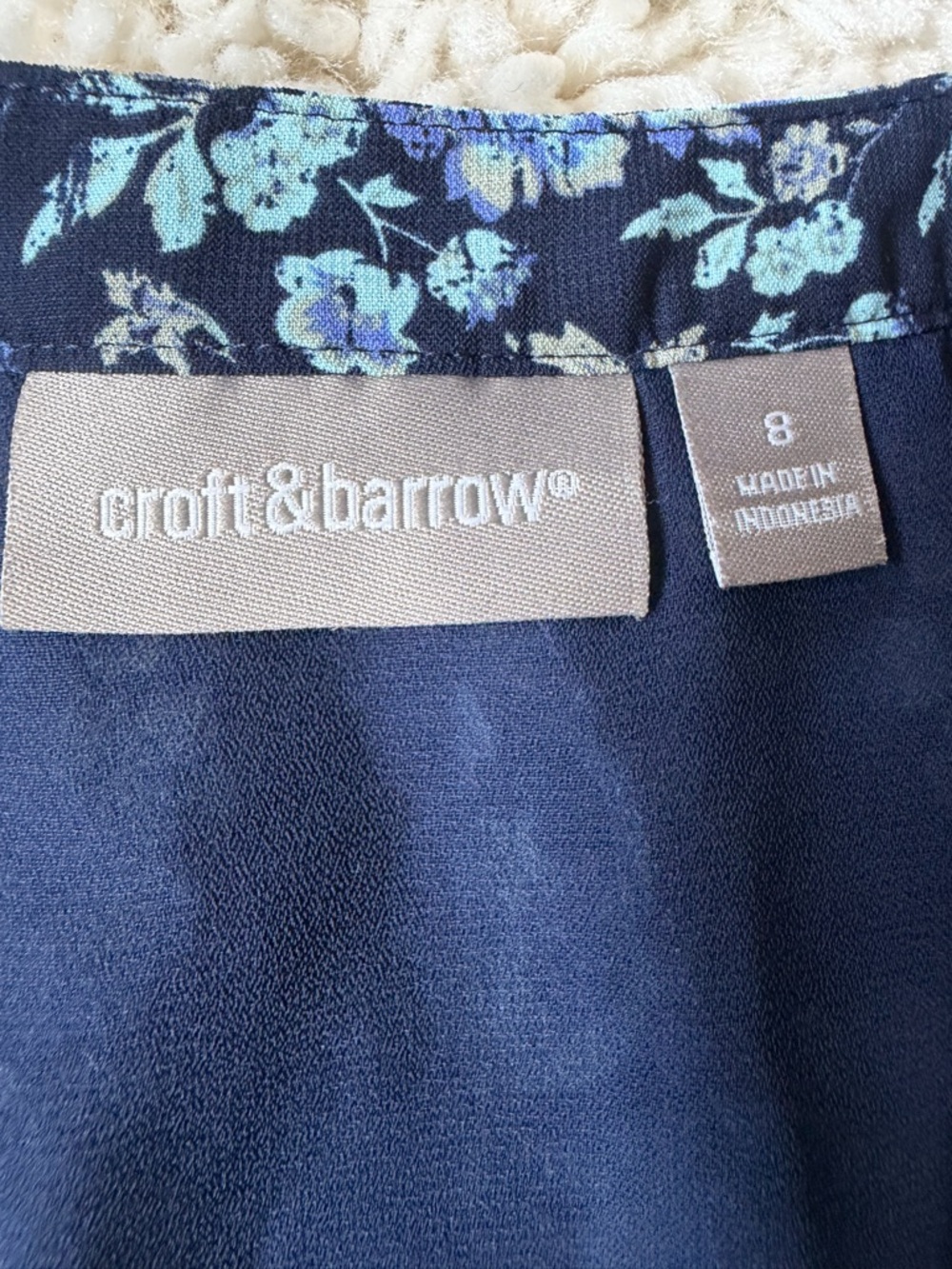 croft & barrow long sophisticated women’s spring Blue Floral Midi Dress - Picture 6 of 6